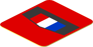 Sticker  0.9 x  0.8 with Camaro Logo on Red Background