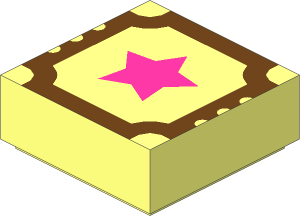 Tile  1 x  1 with Medium Lilac Star and Medium Azure Outline Pattern