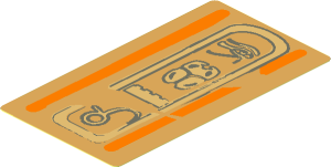 Sticker  3.3 x  1.8 with Hieroglyphs Type 4 (Eye on Top)