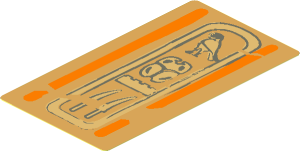 Sticker  3.3 x  1.8 with Hieroglyphs Type 2 (Swords on Bottom)