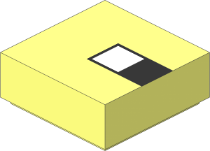 Tile  1 x  1 with White Square and Black Square Pattern