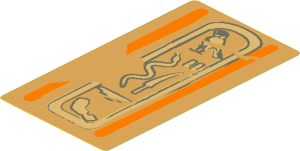 Sticker  3.3 x  1.8 with Hieroglyphs Type 3 (Arm on Bottom)