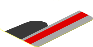 Sticker  1.2 x  0.8 with Red Line on Black, Grey and White Background Right