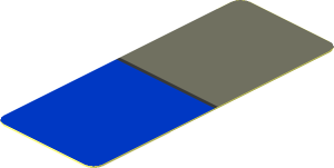 Sticker  2.0 x  0.8 with Dark Bluish Grey and Blue Rectangle