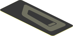 Sticker  0.8 x  2.0 with Dark Bluish Grey Air Vent on Black Background Right