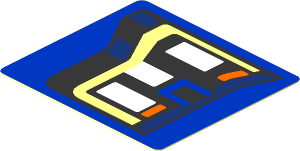 Sticker  1.8 x  2.0 with Headlamp on Blue Background Right (Needs Work)