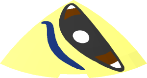 ~Brick  2 x  2 x  0.667 Quarter Circle with Curved Top - Dark Blue Eyebrow and Reddish Brown/Black Eye Pattern