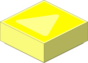 Tile  1 x  1 with Yellow Rounded Corners Triangle Frame Pattern