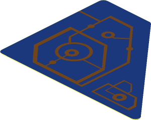Sticker  2.0 x  2.6 with Medium Azure Schematic Circles and Lines - Right Angle