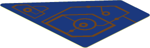 Sticker  2.0 x  2.6 with Medium Azure Schematic Circles and Lines - Left Angle