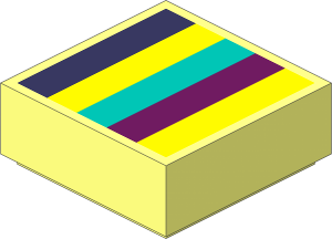 Tile  1 x  1 with Rainbow Stripes Pattern