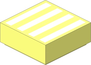 Tile  1 x  1 with  4 White Stripes Pattern