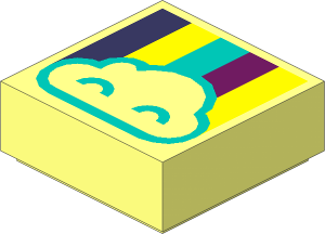 Tile  1 x  1 with Rainbow and Cloud Pattern