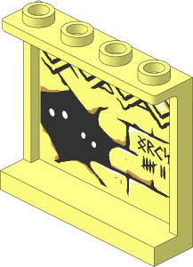 Panel  1 x  4 x  3 Reinforced with Diamond Bricks and Eyes on Inside and Diamond Bricks Type 1 on Outside Stickers