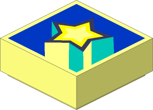 Tile  1 x  1 with Rising Star on Blue Background Pattern