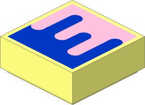 Tile  1 x  1 with Blue and Bright Pink Streaks Pattern