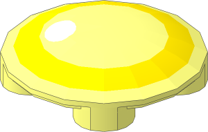 Dish  2 x  2 without Rim with Yellow Eye with White Circle Pattern