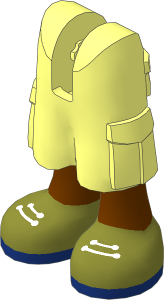 Figure Friends Legs with Cargo Pants with Reddish Brown Legs, Olive Green Shoes with White Laces and Dark Blue Soles Pattern