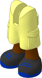 Figure Friends Legs with Cargo Pants with Reddish Brown Legs, Black Shoes with Blue Laces and Soles Pattern