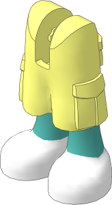 Figure Friends Legs with Cargo Pants with Medium Tan Legs, Lavender Shoes with White Laces and Soles Pattern