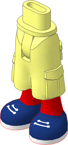 Figure Friends Hips and Legs with Cargo Pants with Medium Nougat Legs, Dark Blue Shoes with White Laces and Soles Pattern