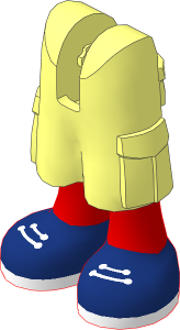 Figure Friends Legs with Cargo Pants with Medium Nougat Legs, Dark Blue Shoes with White Laces and Soles Pattern
