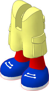 Figure Friends Legs with Cargo Pants with Medium Nougat Legs, Blue Shoes with White Laces and Soles Pattern