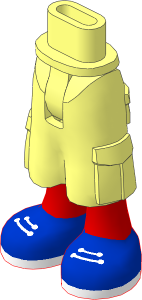 Figure Friends Hips and Legs with Cargo Pants with Medium Nougat Legs, Blue Shoes with White Laces and Soles Pattern