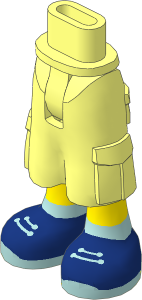 Figure Friends Hips and Legs with Cargo Pants with Light Nougat Legs, Dark Blue Shoes with Sand Blue Laces and Soles Pattern