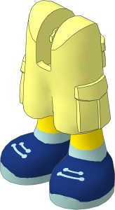 Figure Friends Legs with Cargo Pants with Light Nougat Legs, Dark Blue Shoes with Sand Blue Laces and Soles Pattern