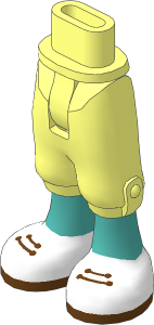 Figure Friends Hips and Legs with Cropped Trousers with Medium Tan Legs, White Shoes with Medium Azure Laces and Soles Pattern