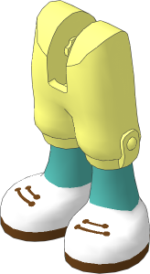 Figure Friends Legs with Cropped Trousers with Medium Tan Legs, White Shoes with Medium Azure Laces and Soles Pattern