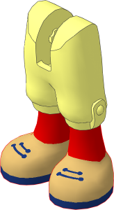 Figure Friends Legs with Cropped Trousers with Medium Nougat Legs, Tan Shoes with Dark Blue Laces and Soles Pattern