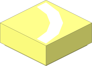 Tile  1 x  1 with White Quarter Ring Pattern