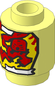 Brick  1 x  1 Round with Bionicle Set 8534 Canister Pattern