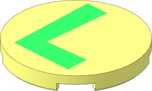Tile  3 x  3 Round with Green Luigi Capital Letter "L" Pattern