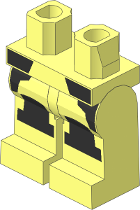 Minifig Hips and Legs with Silver Armour Sides and Knee Pads Pattern