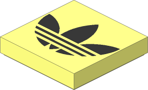Tile  2 x  2 with Black Adidas Trefoil Logo Pattern