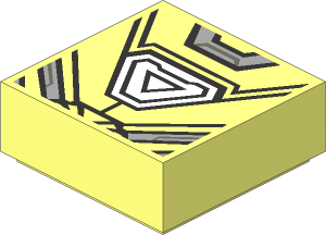 Tile  1 x  1 with Iron Man Armour and White Hexagonal Reactor Pattern