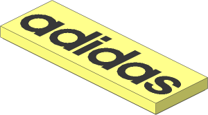 Tile  2 x  6 with Black "adidas" Text Pattern