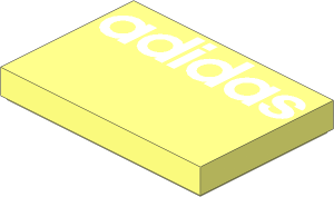 Tile  2 x  3 with White "adidas" Text Pattern