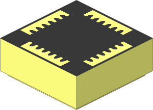 Tile  1 x  1 with Black and Metallic Silver Integrated Circuit Chip Pattern