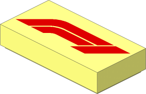 Tile  1 x  2 with Red "F1" Pattern