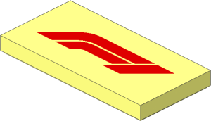 Tile  2 x  4 with Red "F1" Pattern