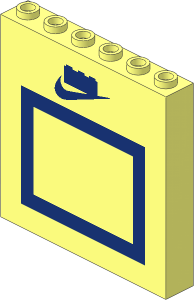 Panel  1 x  6 x  5 with Dark Blue Nike Swoosh and with Brick and Rectangle Pattern