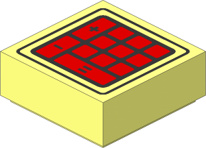 Tile  1 x  1 with Red Calculator Buttons Pattern