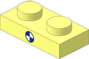 Plate  1 x  2 with BMW Logo Pattern