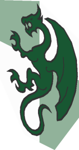 ~Dark Green Dragon on Bright Light Yellow/Orange Quarter Panels