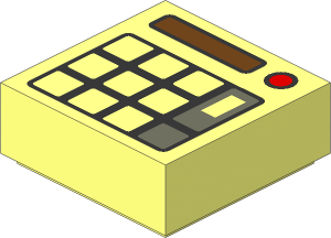 Tile  1 x  1 with Calculator Buttons, Medium Azure Screen and Red Power Button Pattern