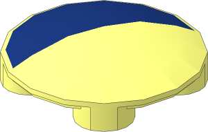 Dish  2 x  2 without Rim with Dark Blue Half Circle Pattern